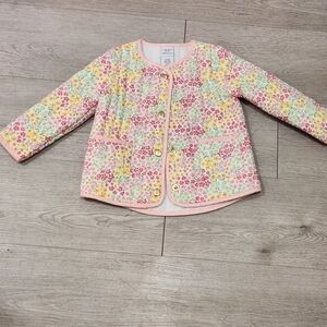 cupcakes & cashmere Kids Floral Puffer Jacket - Pink and Yellow